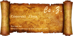 Csernai Zina névjegykártya